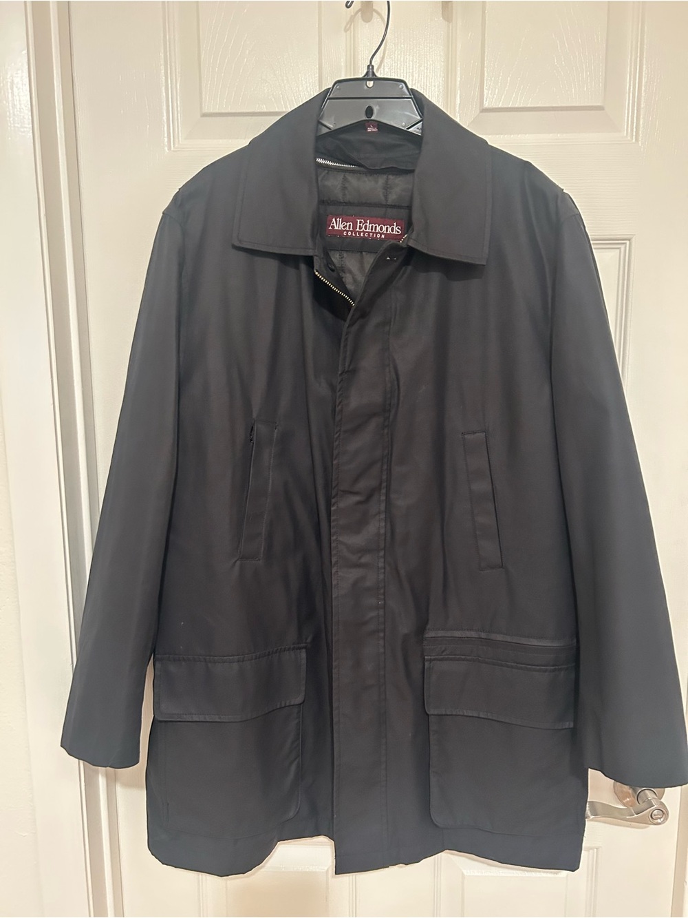 Allen Edmonds Black Men's Classic Trench Coat, NWOT, Size L